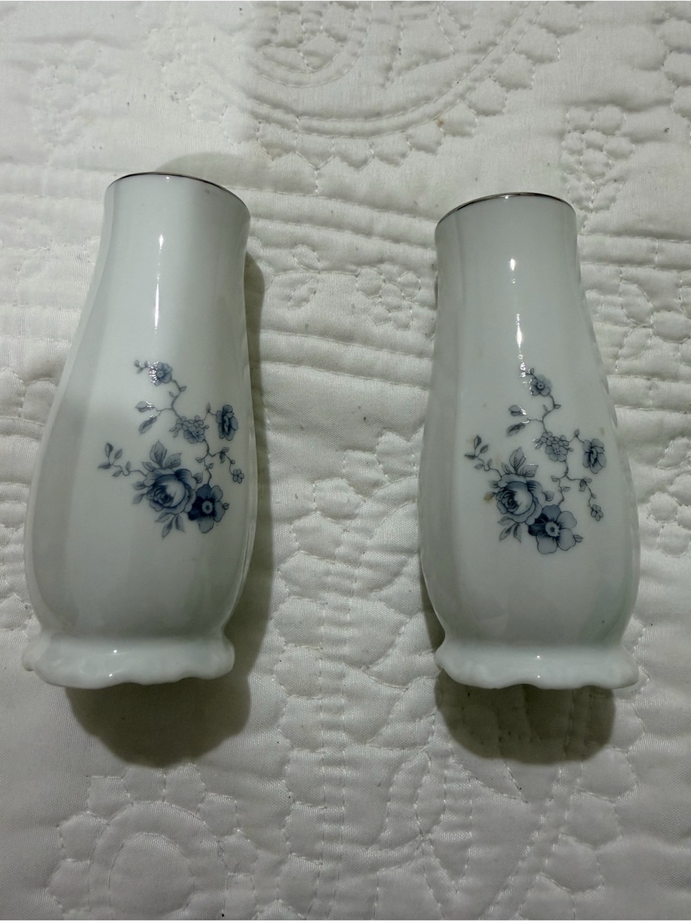 Vintage Johann Haviland Blue Garland Porcelain Salt & Pepper Bavaria Germany